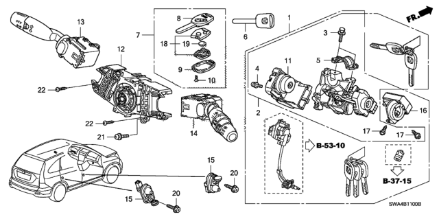 2011 Honda CR-V Combination Switch Diagram