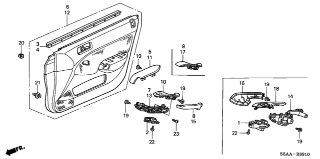 2004 Honda Civic Lining, L. FR. Door *NH361L* (CF GRAY) Diagram for 83583-S5A-A63ZC