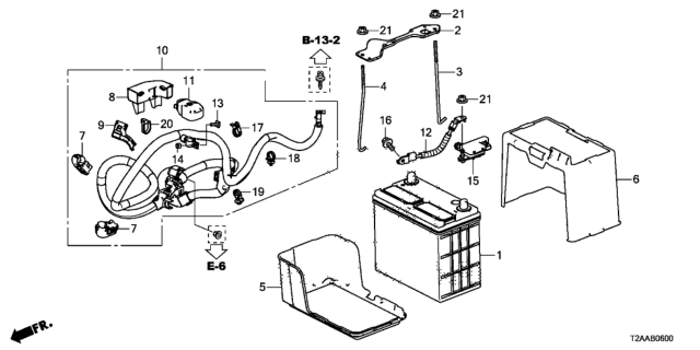 2017 Honda Accord 4 Door EX KA CVT Battery (L4) Diagram
