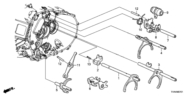 2018 Honda Accord Piece, Reverse Shift Diagram for 24234-PYZ-010