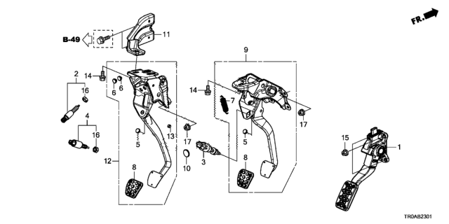 2013 Honda Civic Pedal (2.4L) Diagram