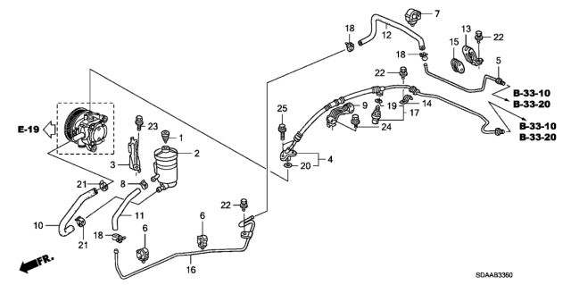 2007 Honda Accord Bracket, Oil Tank Diagram for 53711-SDA-A90