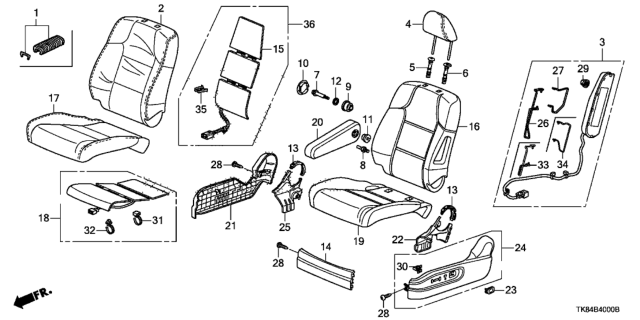 2011 Honda Odyssey Cover, Left Front Seat Cushion Trim (Sienna Beige) (Leather) Diagram for 81531-TK8-A41ZC