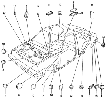 1982 Honda Civic Grommet - Plug Diagram