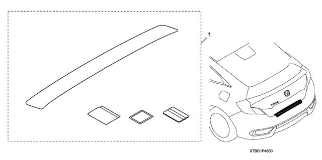 2019 Honda Civic APPLIQUE, RR. BUMPER Diagram for 08P48-TBG-101