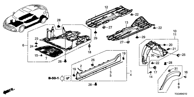 2018 Honda Civic Garn Assy. L *R513* Diagram for 71850-TGH-A10ZA