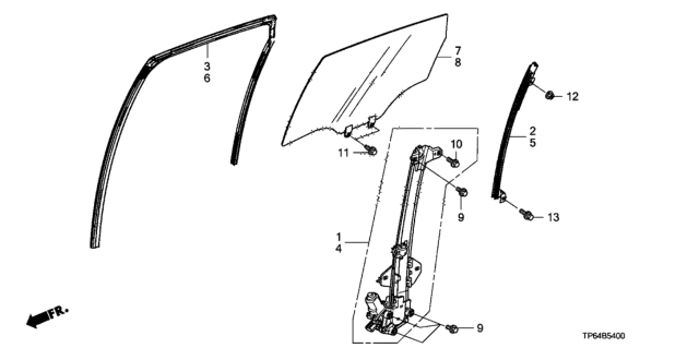 2012 Honda Crosstour Sash, R. RR.RR. Door (Lower) Diagram for 72731-TP6-A01