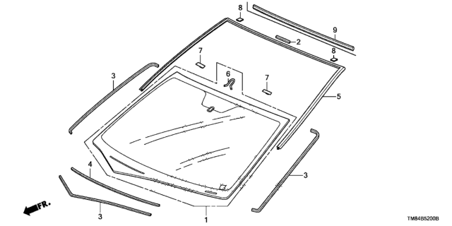 2010 Honda Insight Front Windshield Diagram