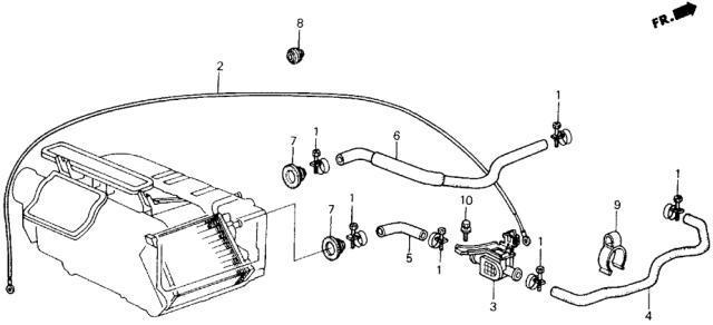 1989 Honda Accord Hose, Water Outlet Diagram for 79725-SE5-A01