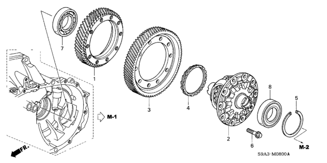 2002 Honda CR-V MT Differential Diagram