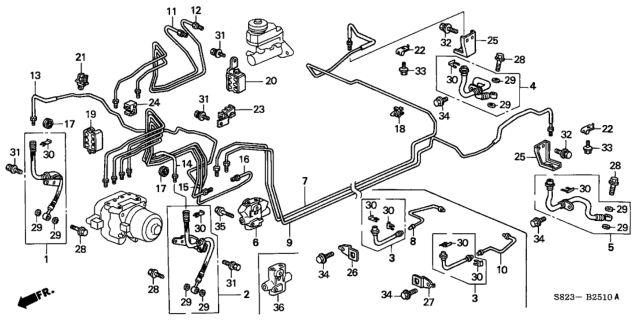 2002 Honda Accord Brake Lines (ABS) Diagram