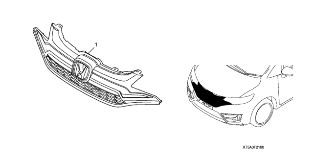 2016 Honda Fit Front Grille Trim Diagram