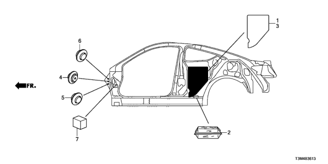 2017 Honda Accord Grommet (Side) Diagram