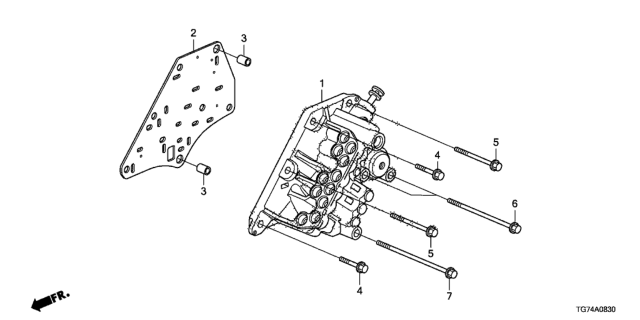 2019 Honda Pilot AT Manual Valve Body Diagram