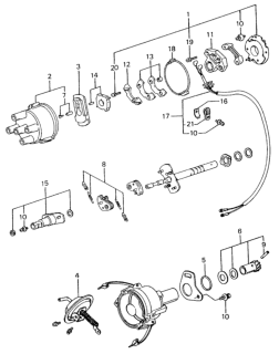 1981 Honda Civic Distributor Components Diagram