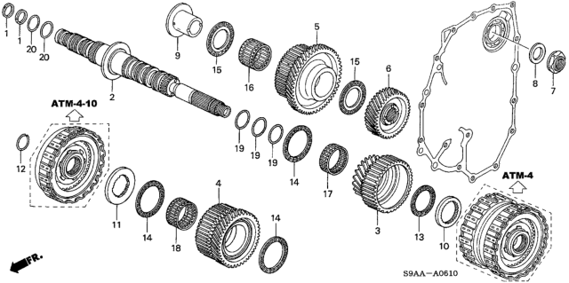 2006 Honda CR-V Secondary Shaft Diagram