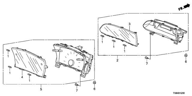 2012 Honda Civic Meter Assembly, Combination Diagram for 78200-TR7-A11