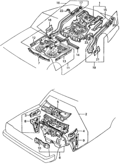 1982 Honda Civic Floor, FR. Diagram for 70210-SA3-684ZZ