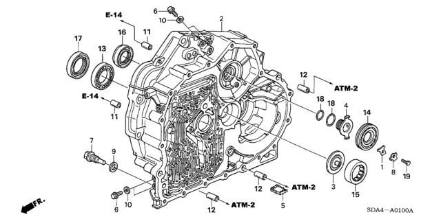 2006 Honda Accord AT Torque Converter Case (L4) Diagram