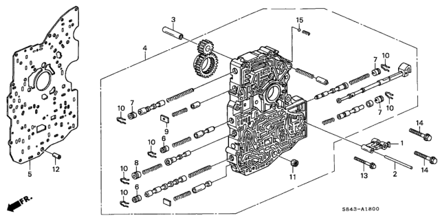 1999 Honda Accord Body Assembly, Main Valve Diagram for 27000-P7X-000