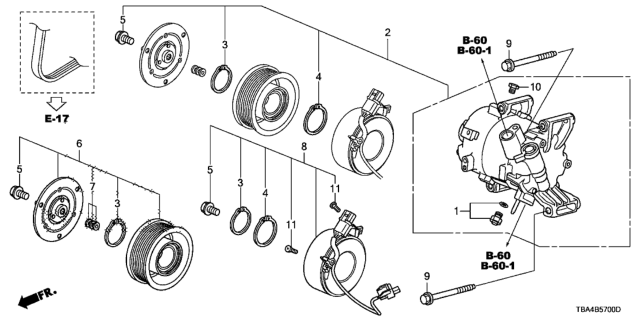 2016 Honda Civic A/C Air Conditioner (Compressor) Diagram