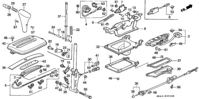 1993 Honda Civic Select Lever Diagram