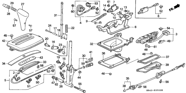 1992 Honda Civic Collar, Shift Lock Diagram for 54036-SR3-980