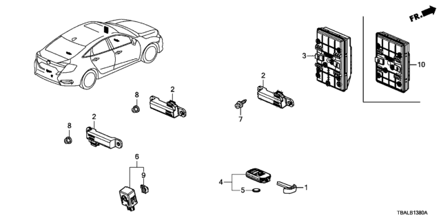 2020 Honda Civic MODULE UNIT, BODY CONTROL (REWRITABLE) Diagram for 38809-TBK-A01