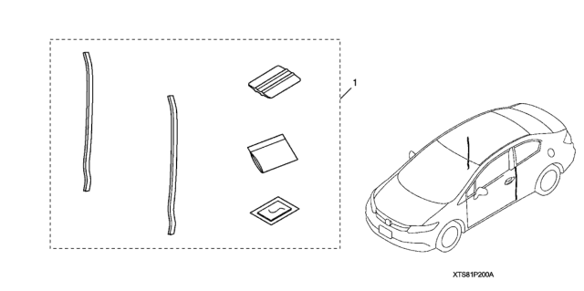 2013 Honda Civic FILM, DOOR EDGE Diagram for 08P20-TS8-102A