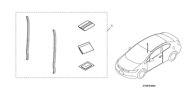 2014 Honda Civic 2 Door EX-L (NAVIGATION) KA CVT Door Edge Film Diagram