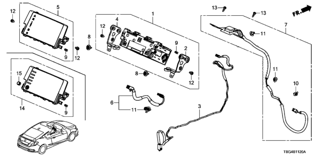 2016 Honda Civic Navigation System - GPS Antenna Diagram