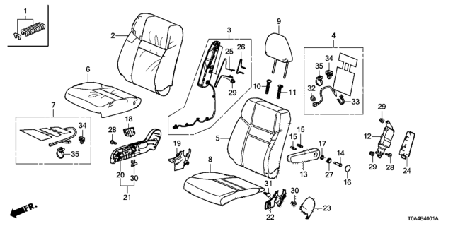 2014 Honda CR-V Front Seat (Passenger Side) Diagram