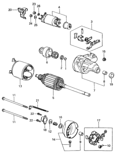 1982 Honda Civic 4 Door ** (1500) KL HMT Starter Motor Components (Denso) Diagram