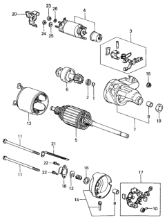 1983 Honda Civic Starter Motor Components (Denso) Diagram