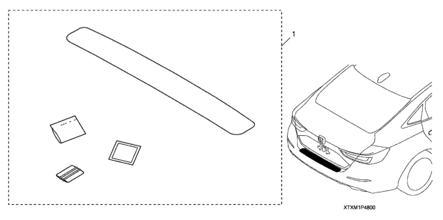 2020 Honda Insight 4 Door EX KA CVT Rear Bumper Applique Diagram