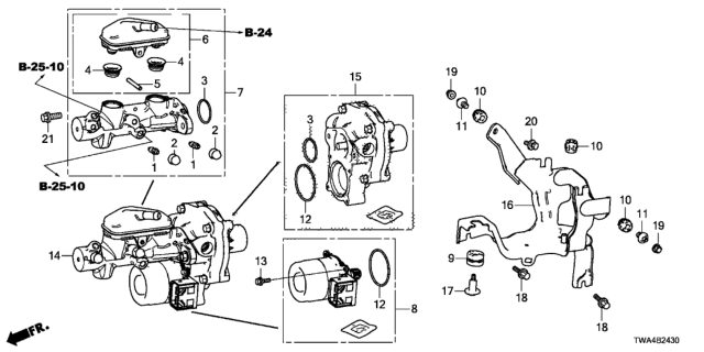 2019 Honda Accord Hybrid Bracket Diagram for 57315-TWA-A00