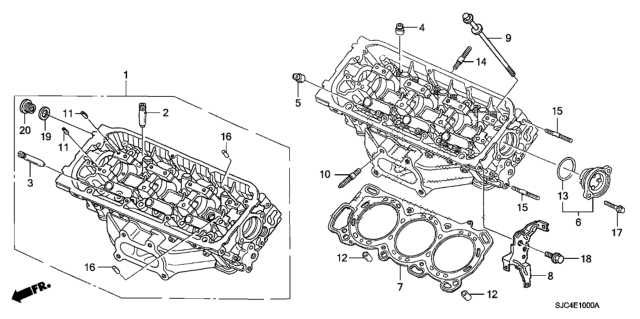 2006 Honda Ridgeline Front Cylinder Head Diagram