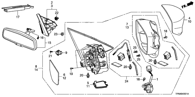 2014 Honda Crosstour Mirror Diagram