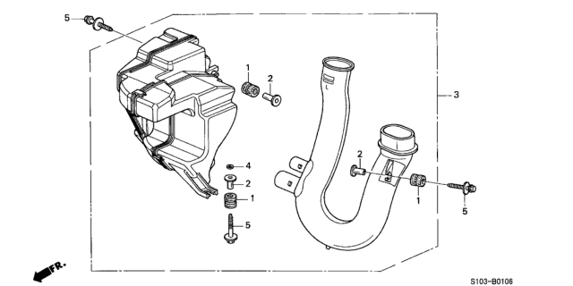2001 Honda CR-V Tube Assembly, Air Inlet Diagram for 17242-PHK-000