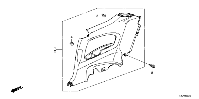 2014 Honda Accord Lining Assy., L. RR. Side *NH167L* (GRAPHITE BLACK) Diagram for 83780-T3L-A01ZA