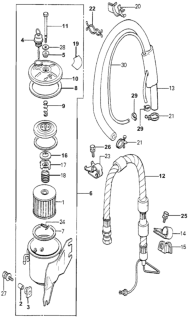 1980 Honda Accord P.S. Oil Tank Diagram