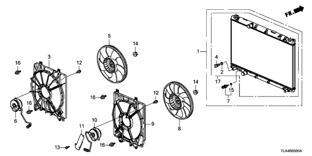 2019 Honda CR-V Motor, Cooling Fan Diagram for 19030-5PA-A01