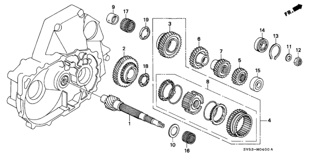 1997 Honda Accord MT Countershaft Diagram