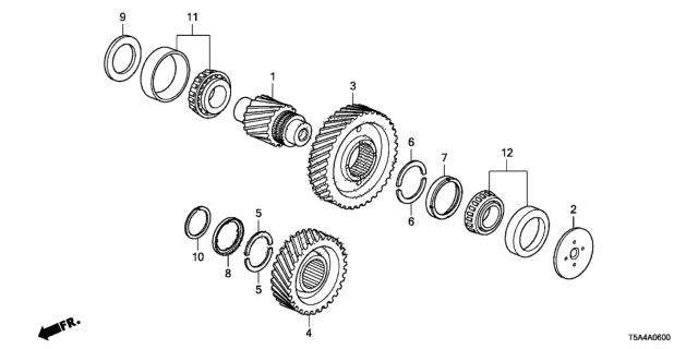 2018 Honda Fit AT Final Drive Shaft Diagram