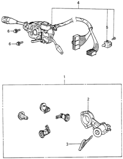 1983 Honda Civic Switch Assembly, Combination Diagram for 35250-SA0-684