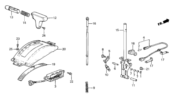 1987 Honda CRX 2 Door DX KA 4AT Select Lever Diagram