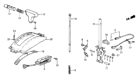 1987 Honda CRX Lever, Select Diagram for 54135-SB2-980