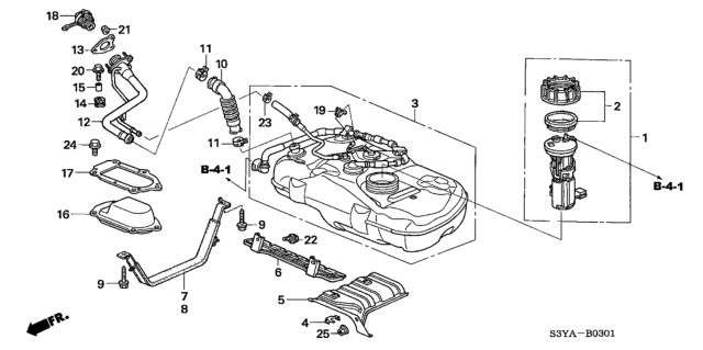 2006 Honda Insight Tank, Fuel Diagram for 17500-S3Y-A51