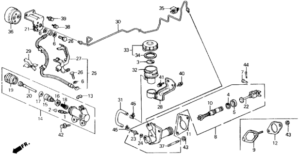 1989 Honda Prelude Clip A13, Tube Diagram for 46918-SM4-020