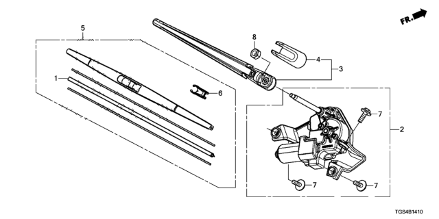 2019 Honda Passport Blade & Stabilizer Set (400MM) Diagram for 76730-THR-A21